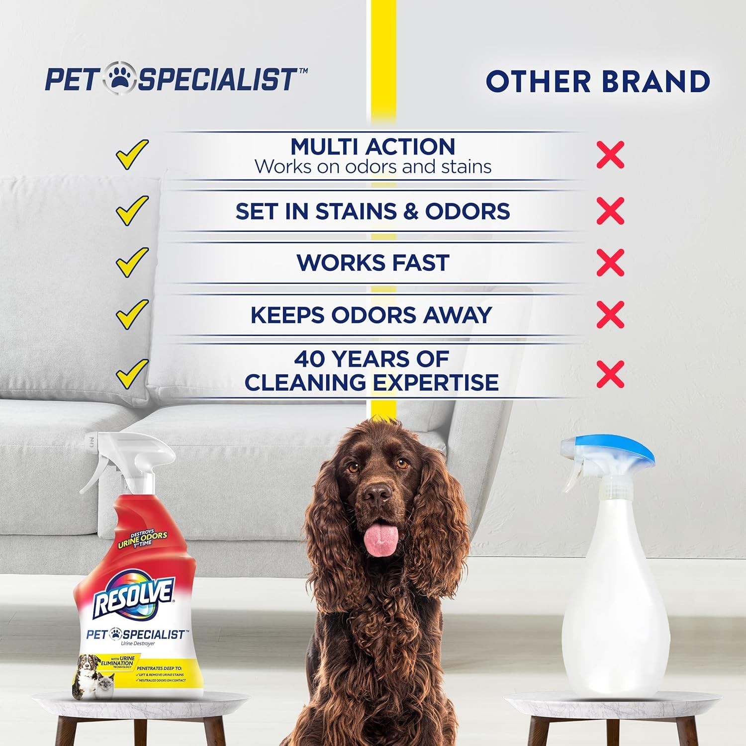 Resolve Urine Destroyer Spray Stain & Odor Remover, Transparent, No Flavor, 22 F