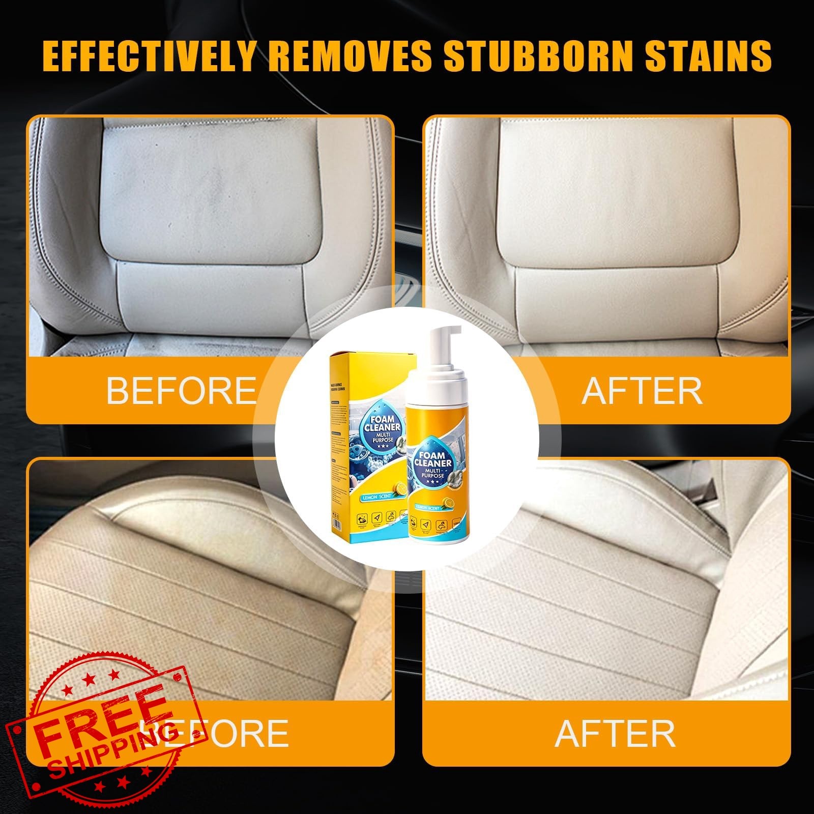 Pwewob Foam Cleaner All Purpose Deep Cleaning Spray 2 PCS