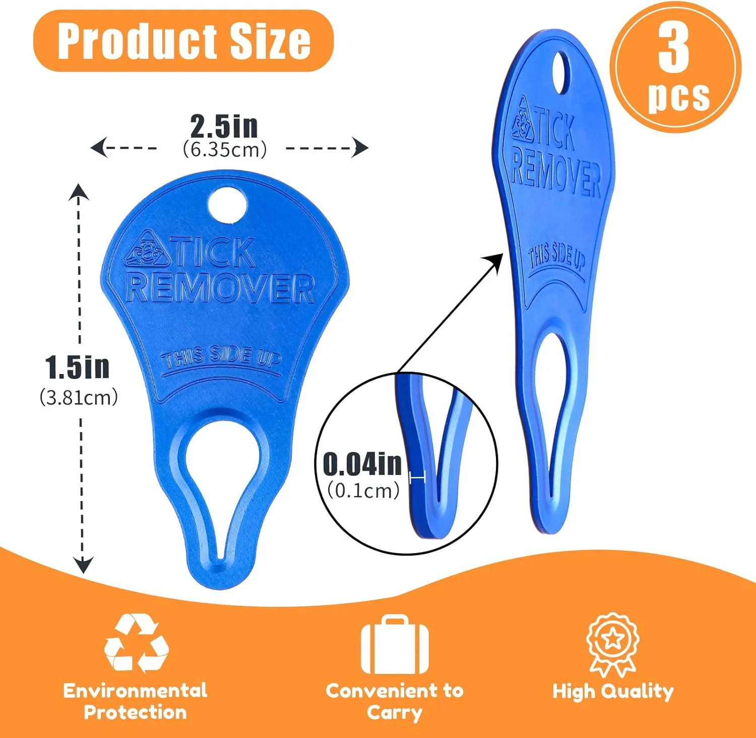 3 Pack Portable Tick Removal Tools Tick Remover Tools for Dogs Pets and Humans
