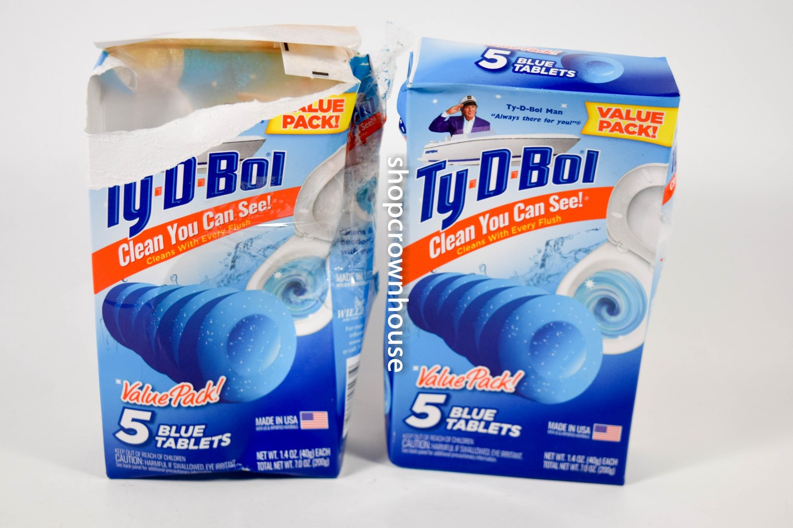 2 Ty D Bol BLUE Tablet Toilet Bowl Cleaner 5 Tablets Deodorizes 7oz Value Pack