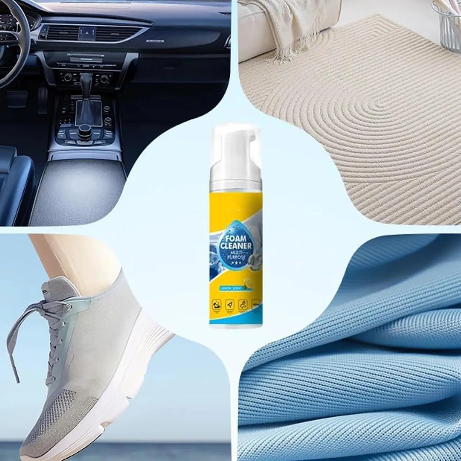 4-in-1 Multi-Enzyme Foam Cleaner, All-Purpose Spray 5oz with Sponge & Towel USA