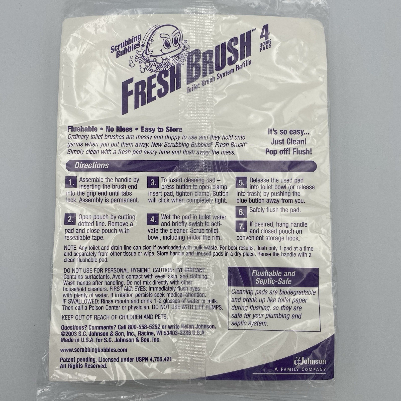 116 ct Scrubbing Bubbles FRESH BRUSH Flushable Pads Toilet Cleaning Refill Heads