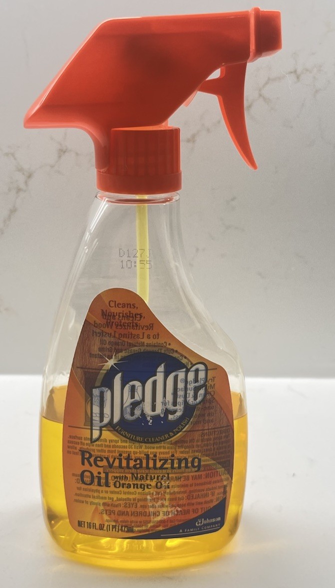 2001 Pledge 26363 16 oz. Pledge With Orange Oil- Trigger Spray Bottle, 1/2 Used