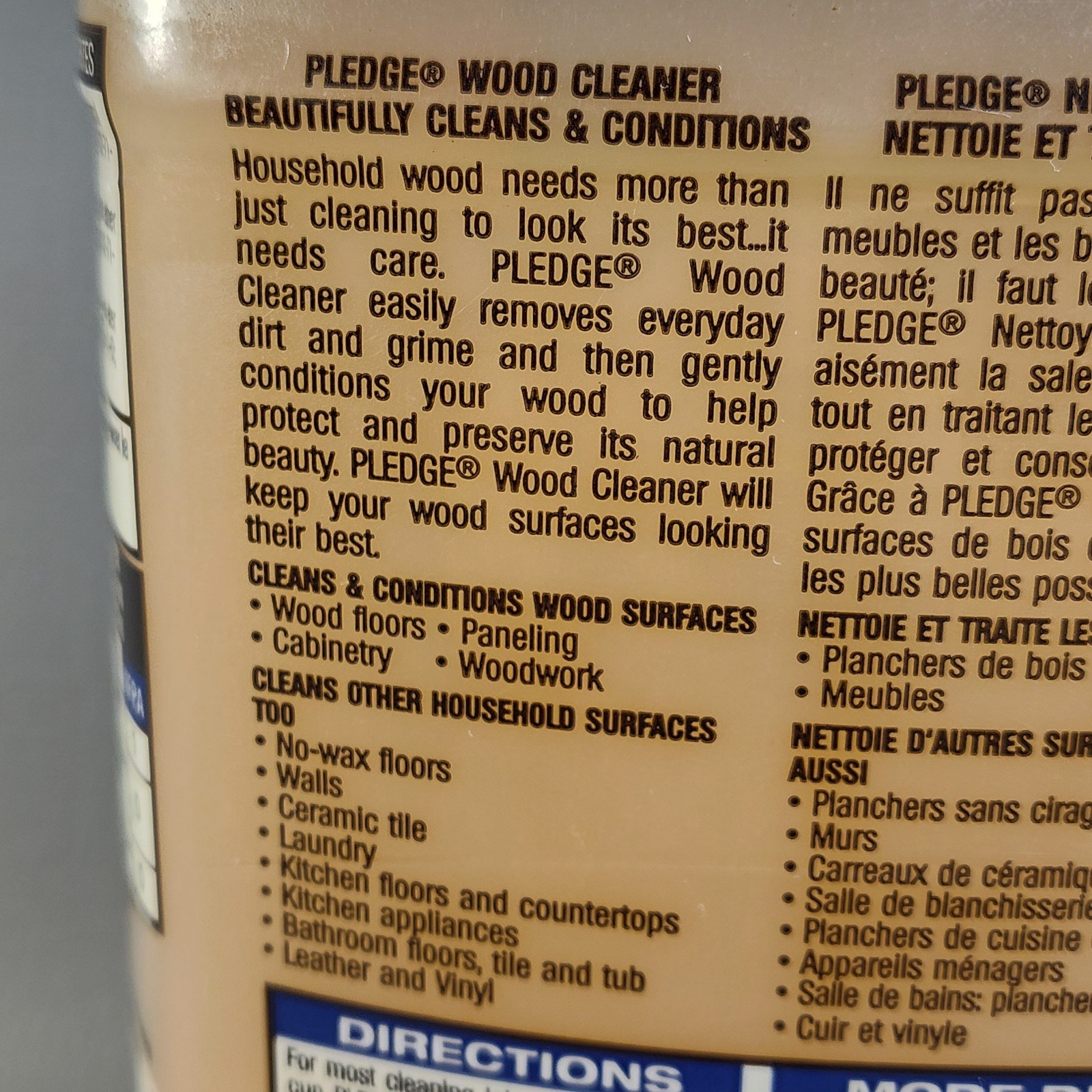 Vintage Pledge Commercial Line Wood Floor Cleaner Concentrate 64 oz. 1998 RARE