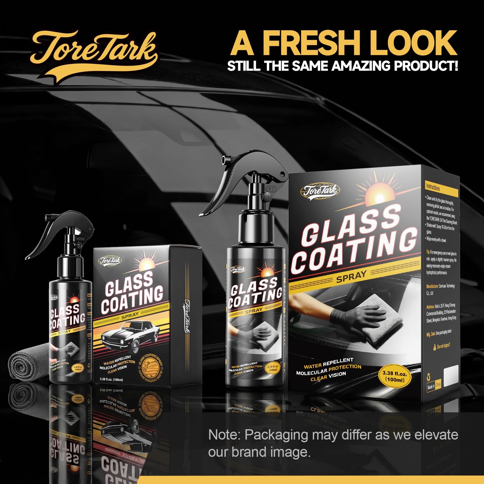 Car Ceramic Glass Coating Spray,Automotive Windshield Rain Repellent Glass Po…
