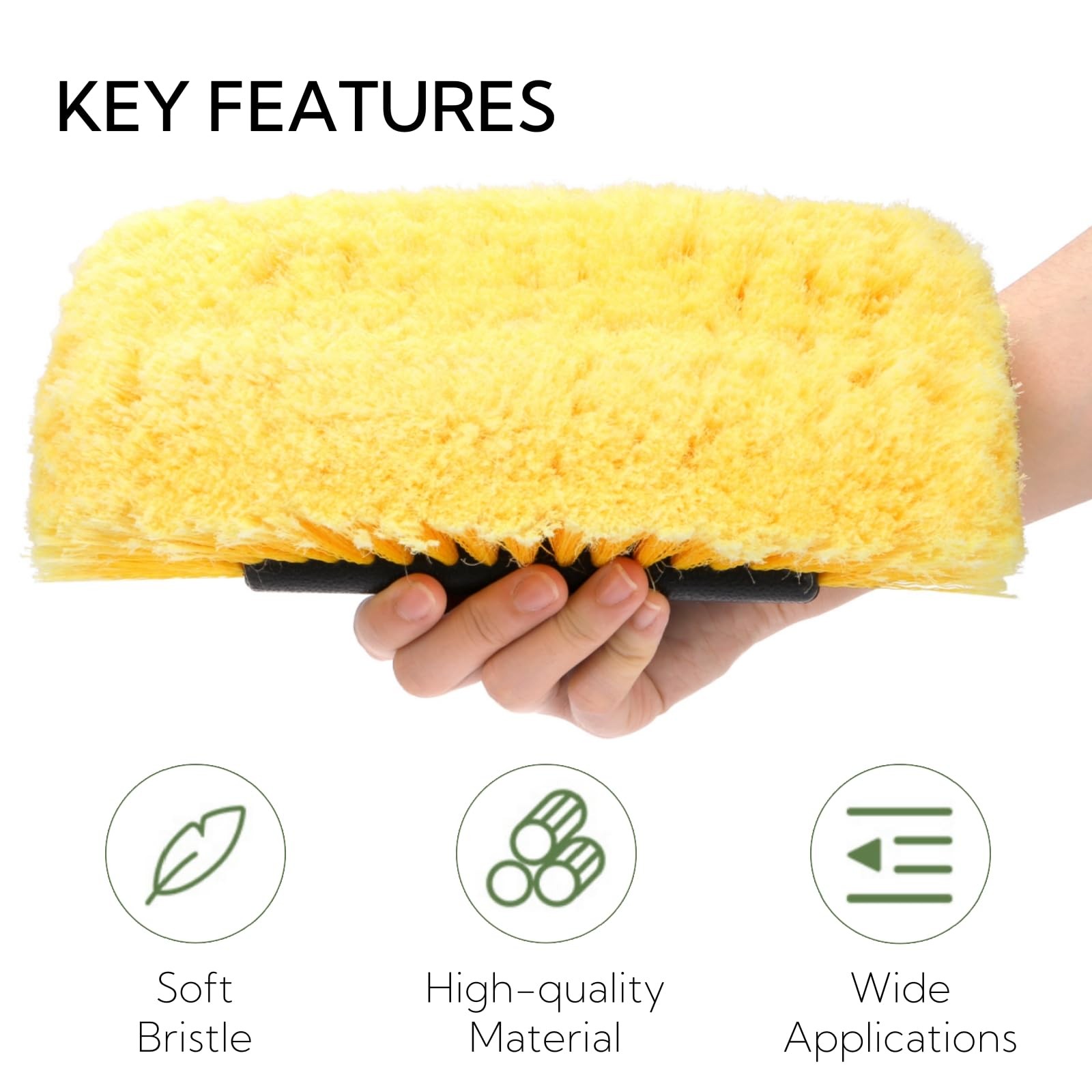 Nagpew 2 Pack Car Wash Brush Head, 10” Car Wash Scrubber with Soft Bristle, …