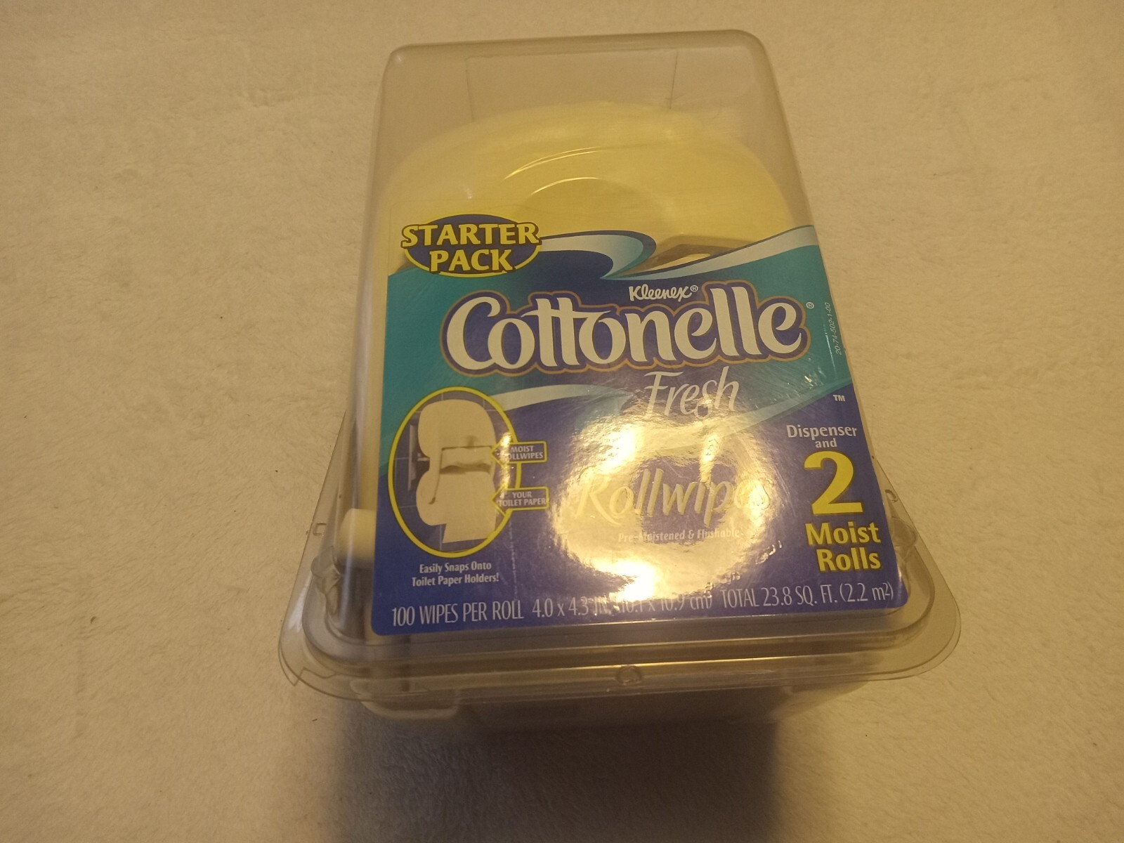 Kleenex Cottonelle Starter Pack Fresh Rollwipes Dispenser and 2 Moist Rolls New