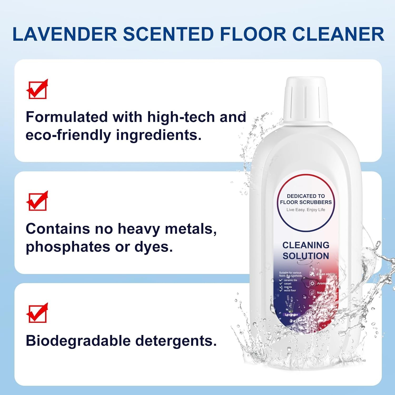 Floor Cleaner 1000ml Lavender Scent Compatible with Tineco Cleaning Solution