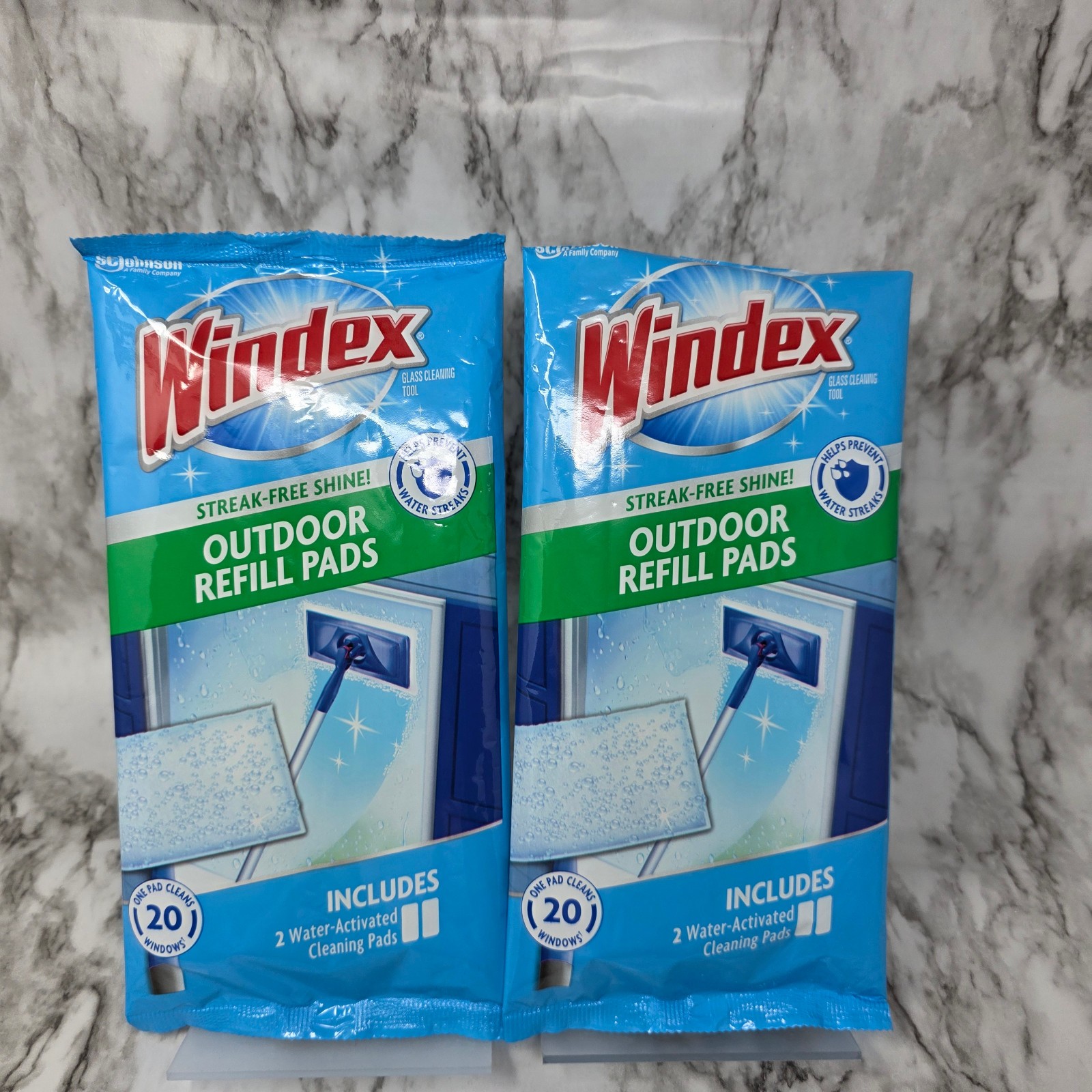 2 Windex Outdoor Refill Pads Window Cleaning Discontinued 1 Open Pack New 4 Pads