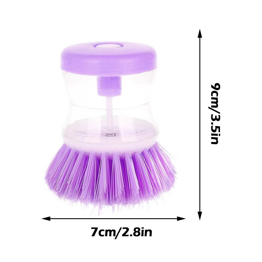 Dish Brush with Soap Dispenser & Holder | Kitchen Dishwashing Palm Scrub Brush