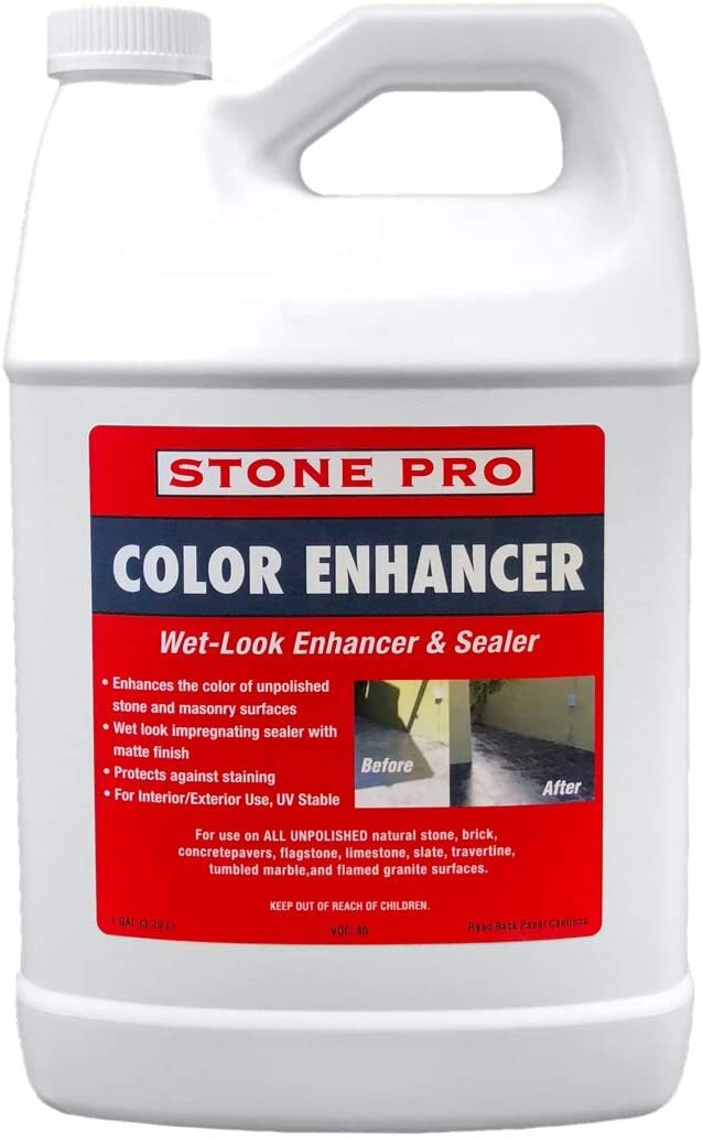 Stone Pro Color Enhancer Impregnating Sealer for Stone Slate Brick Pavers & More