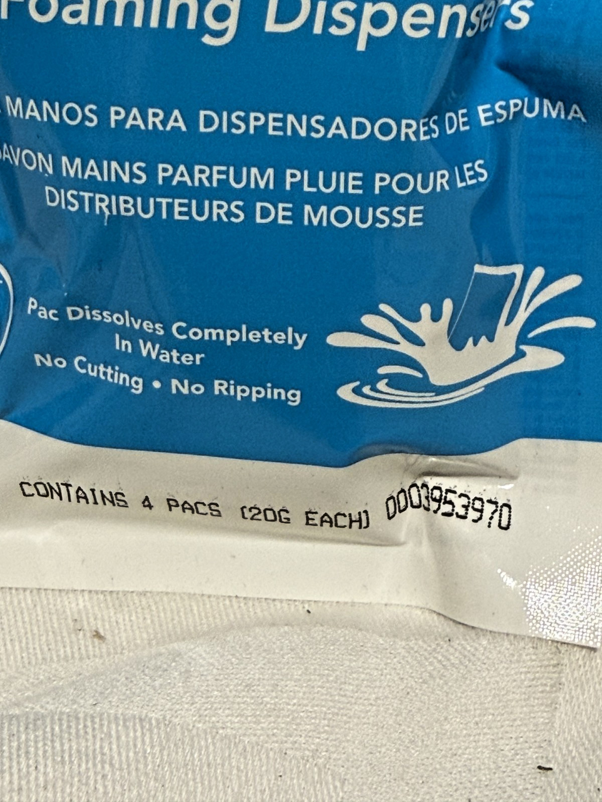 50 Bags Aqua ChemPacs Rain Foam Hand Soap 9321264 Dissolvable Pods Case 200 Pack