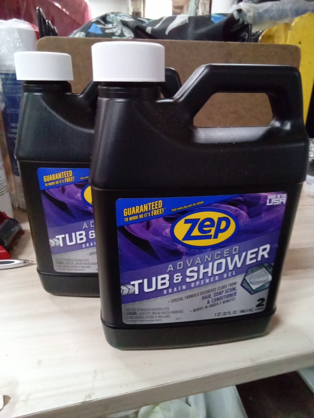 2pk, Zep Advanced Tub and Shower Drain Opener Gel – 32 Ounce, 9035