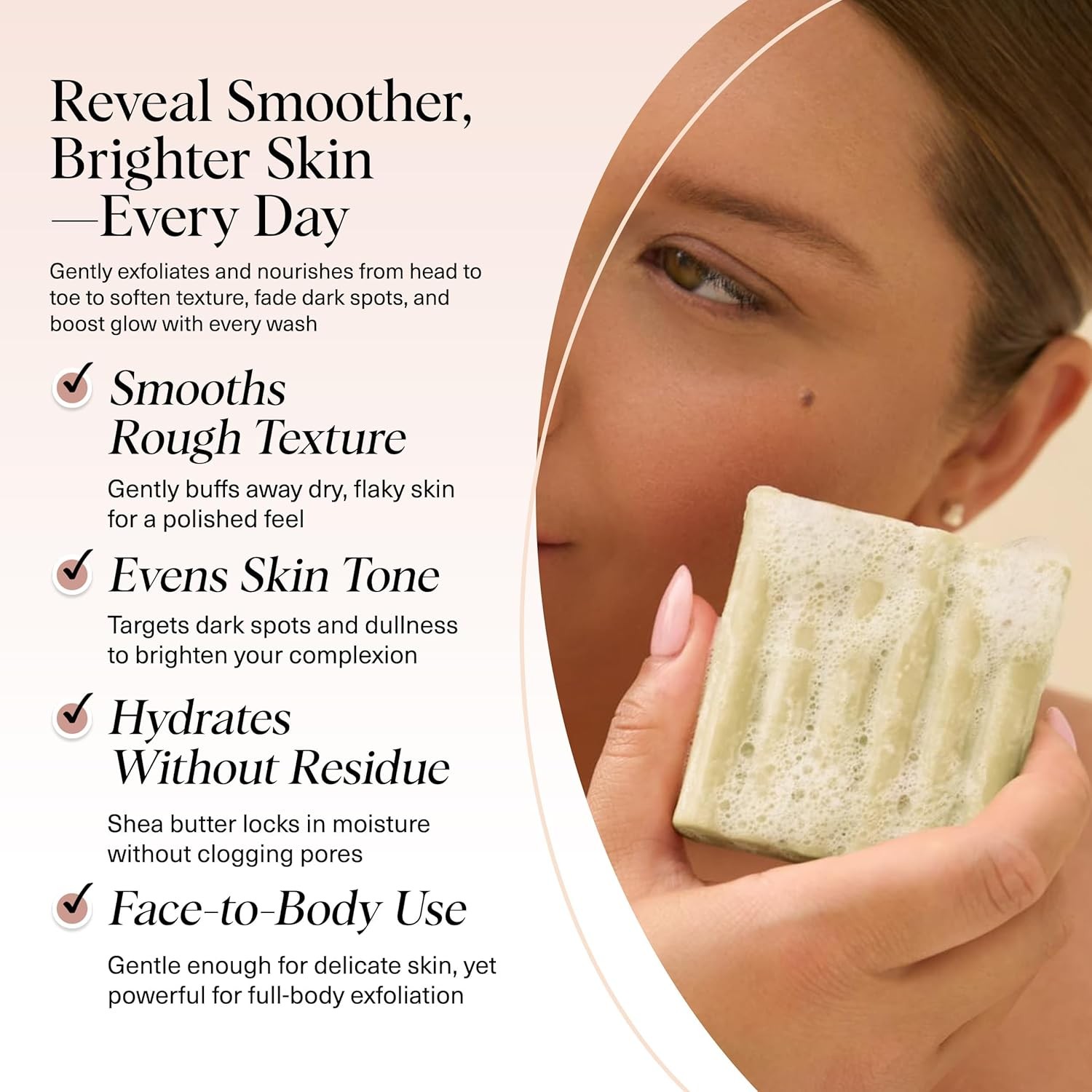 Glycolic Acid Face & Body Wash Bar – Resurfacing Bar Soap with Shea