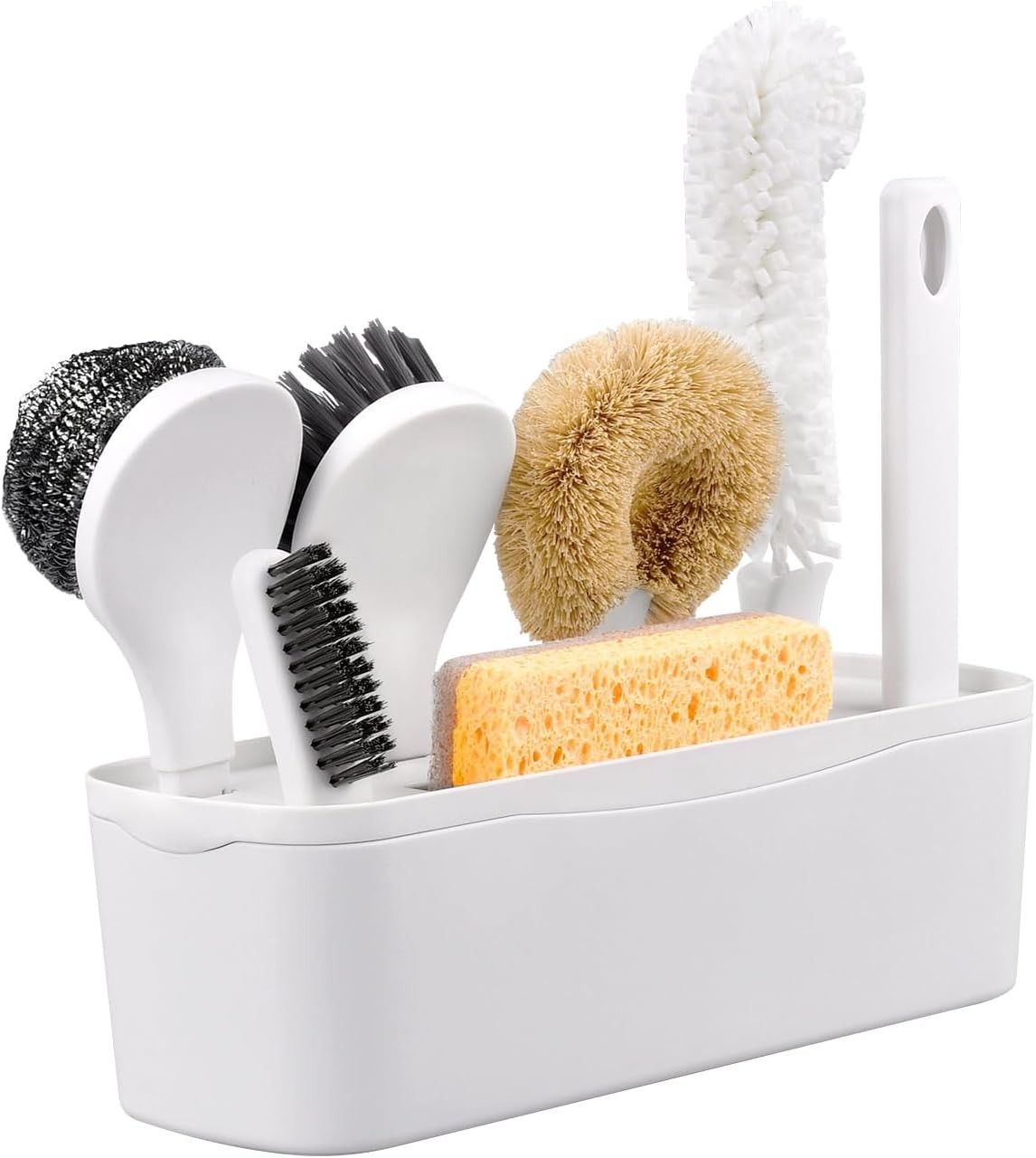 7-Pack Kitchen Cleaning Dish Brush Set with Storage Box for Pan & Bottle