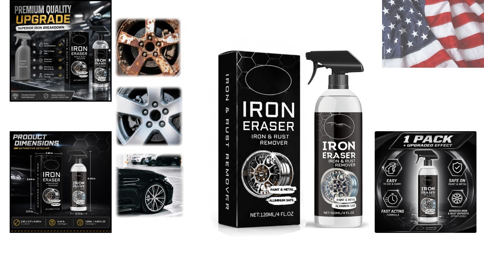 120ml Fast Iron and Rust Remover Spray for Cars, Wheels, Paint and Metal | 12…