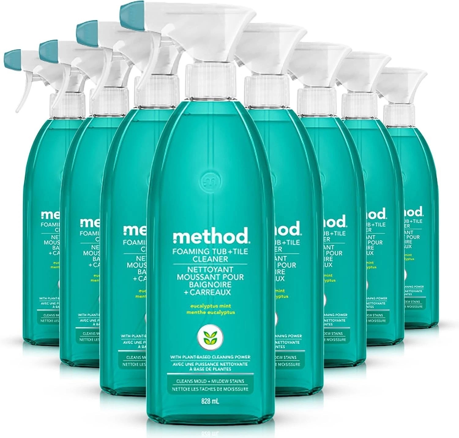Method Foaming Tub Tile Cleaner 8pk 28oz Eucalyptus Mint Plant-Based Bleach-Free