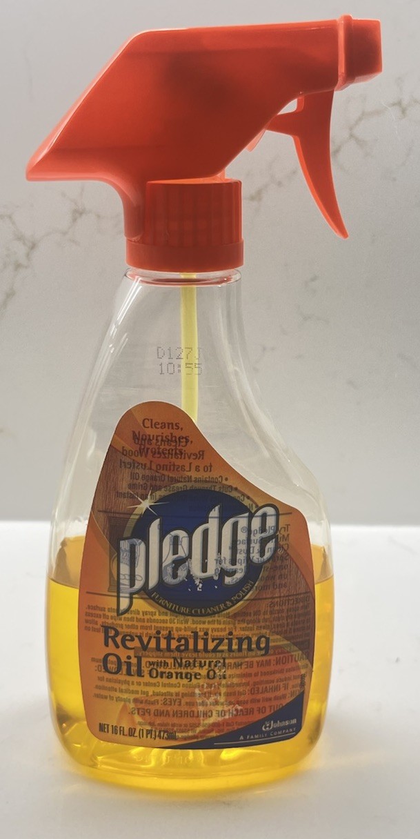 2001 Pledge 26363 16 oz. Pledge With Orange Oil- Trigger Spray Bottle, 1/2 Used