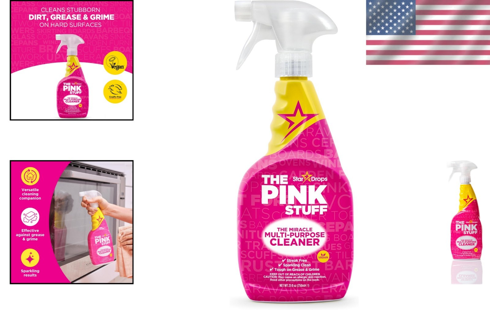 25 fl Oz The Pink Stuff Magic Cleaner – Grease & Stain Remover for All Surfaces