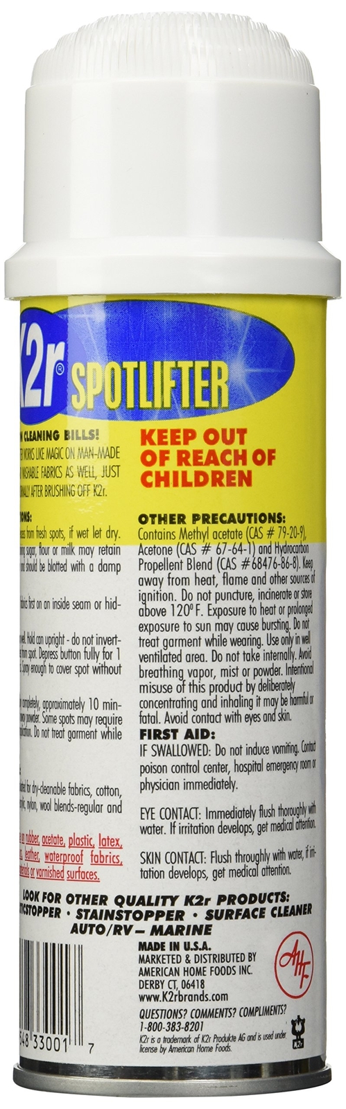 K2R Spot Lifter Remover 5 Ounce Quick Drying Formula for Carpet Upholstery Cl…