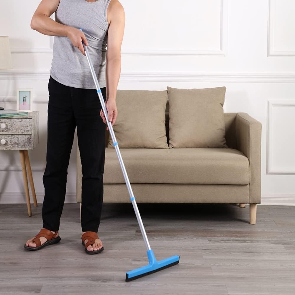 Squeegee De Piso Ajustable 50 Con Mango Largo Para Agua Y Cabello