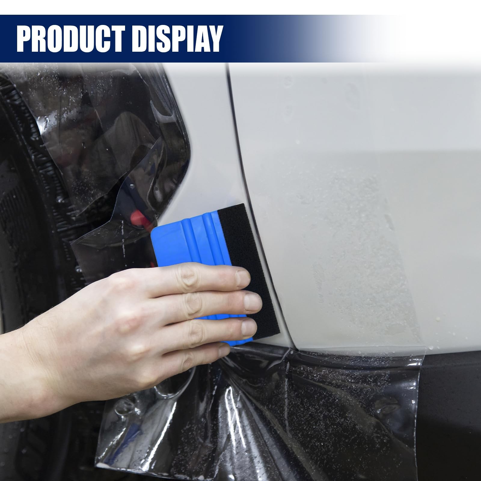 4 Inch Plastic Felt Edge Squeegee, Mini Squeegee Car Window Film Tinting Tool…