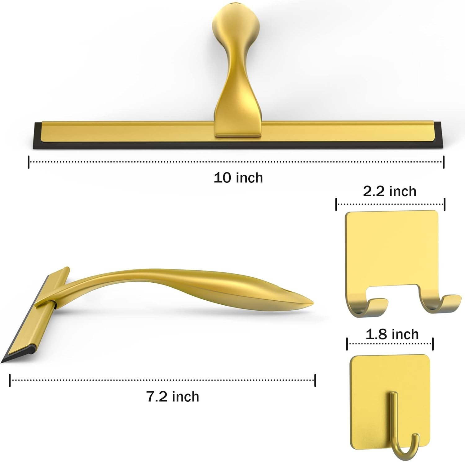 All-Purpose Stainless Steel Shower Squeegee for Shower Doors – Gold
