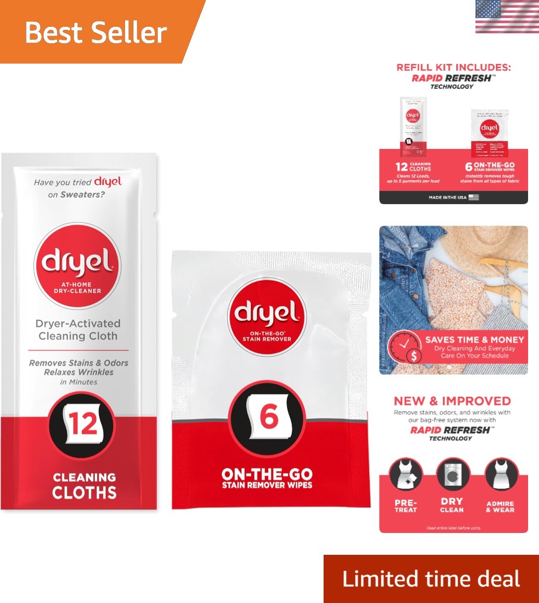 12 Load Refill for At-Home Dry Cleaning – Gentle Care for Dry Clean Only Clothes