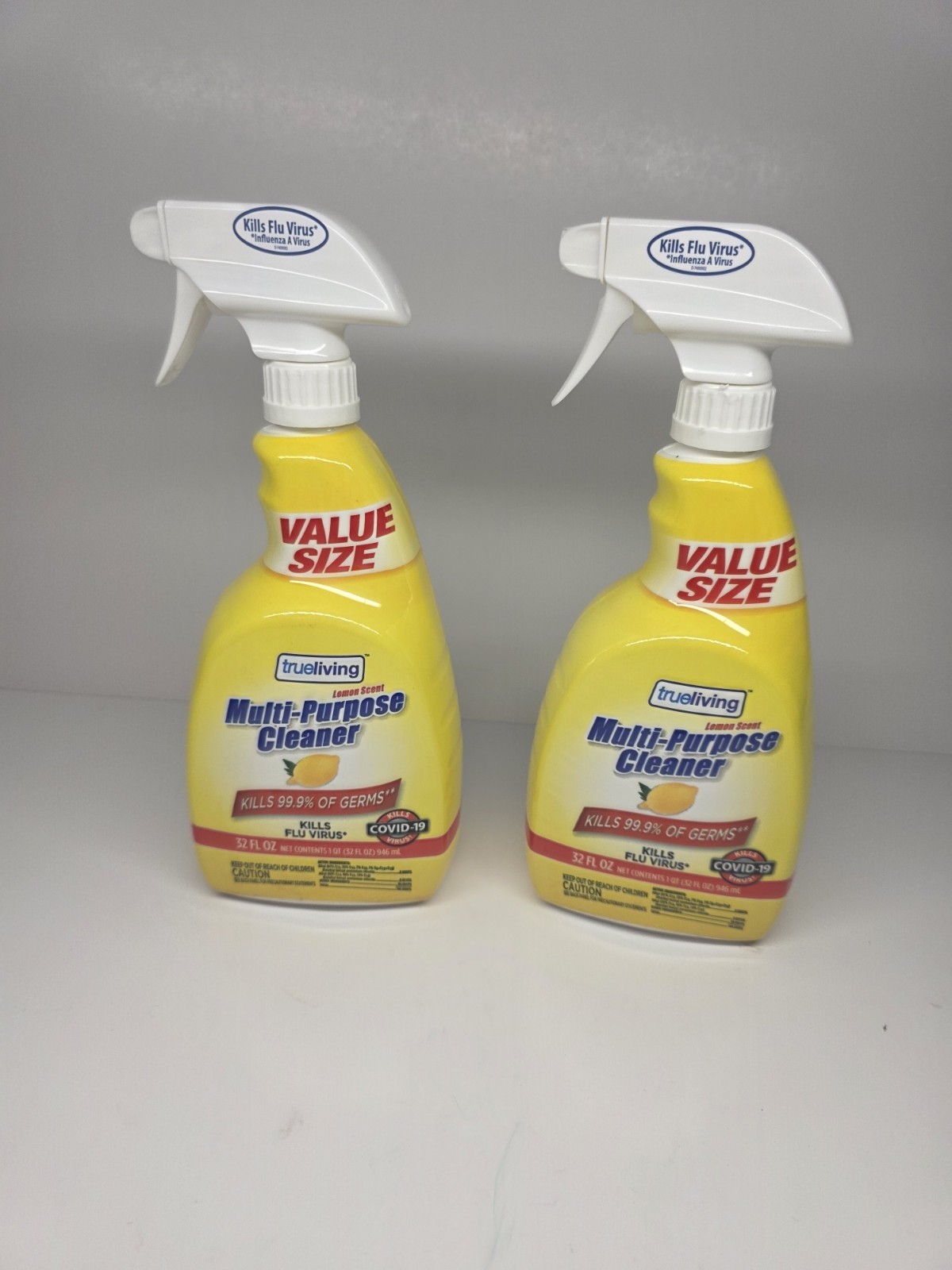 Trueliving Multi-Purpose Cleaner Trigger Lemon Scent 32 fl oz X2 Bottles Huge