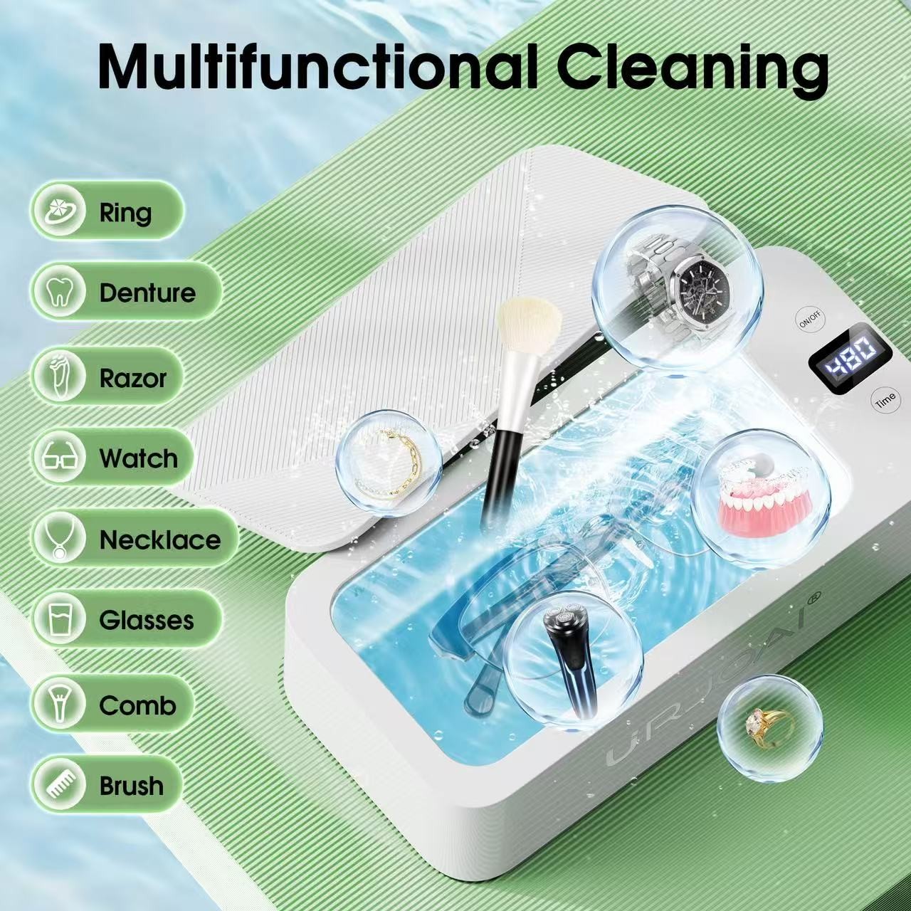 Ultrasonic Cleaner – 50KHz Cleans Jewelry, toothbrush, razors- Super Efficient