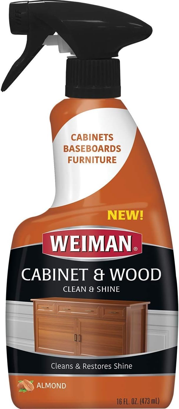 Weiman Cabinet & Wood Clean & Shine Spray Almond Scent 16 oz 473mL