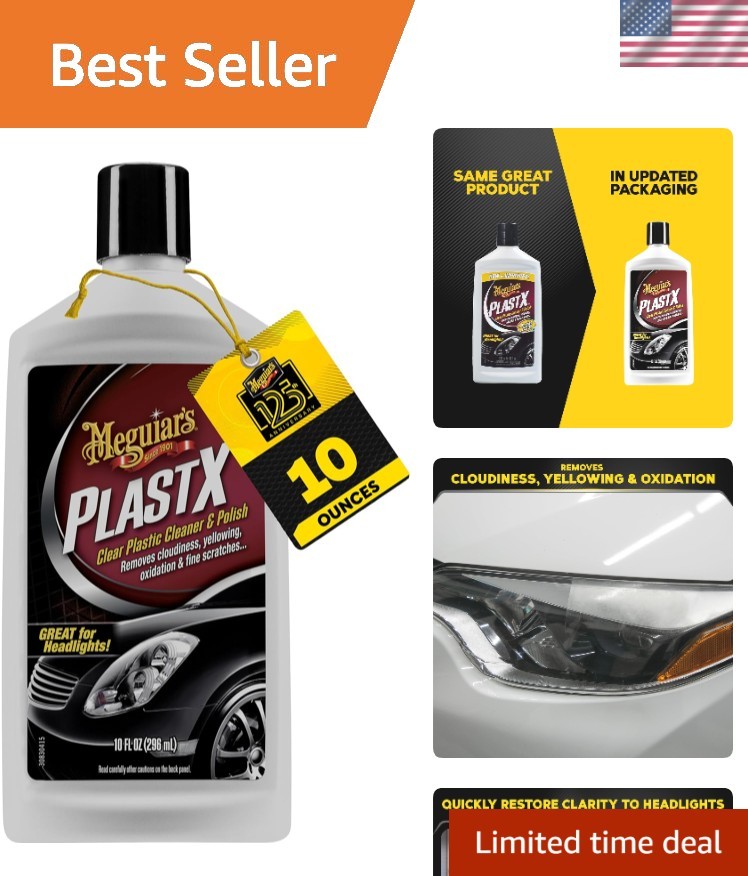 PlastX 10oz Clear Plastic Polish – Effortless Headlight & Taillight Restoration