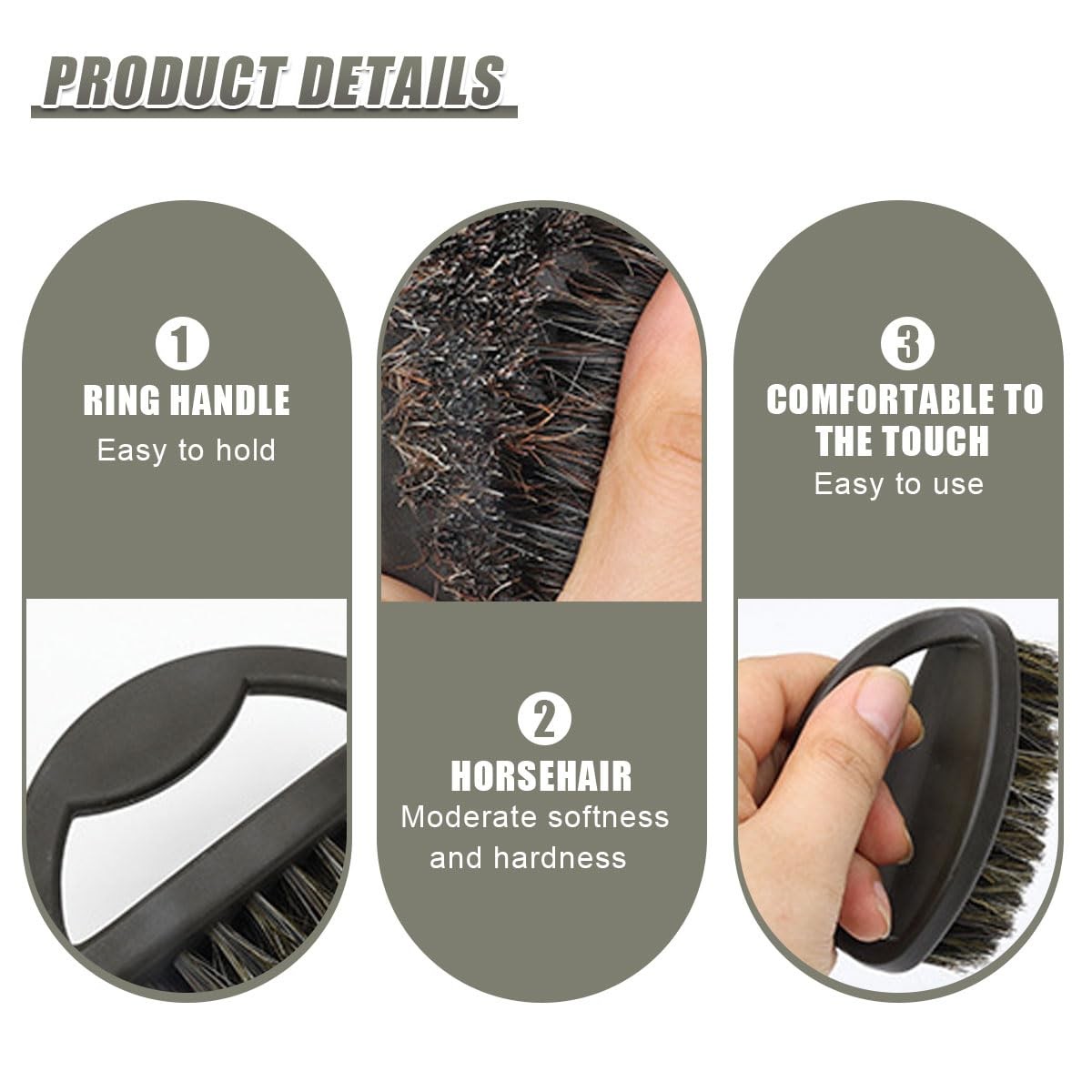 Soft Horsehair Bristle Leather Cleaning Brush for Car Interior, Comfortable G…