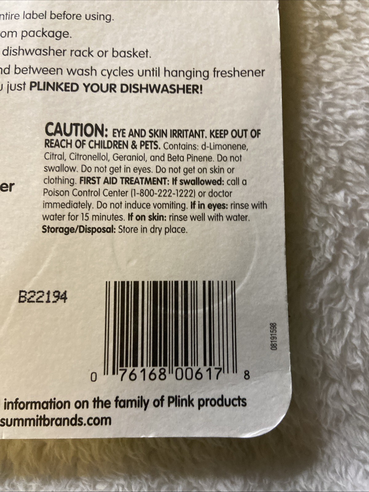 Plink Dishwasher Freshener Rinse Aid 2 Pack Fresh Lemon Deodorizer Household NIP