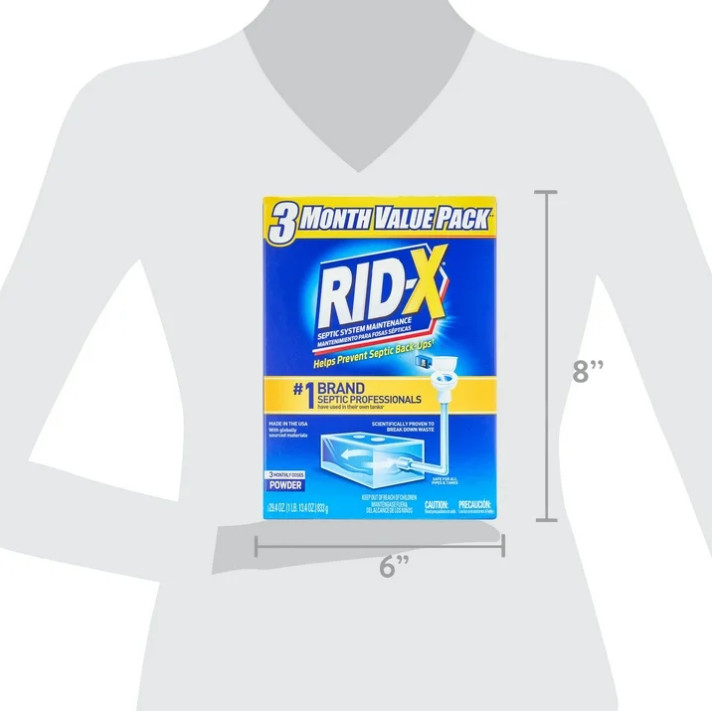 3 Box Rid-X Septic Tank Treatment Powder,Bacteria&Advanced Enzymes,3Month Supply