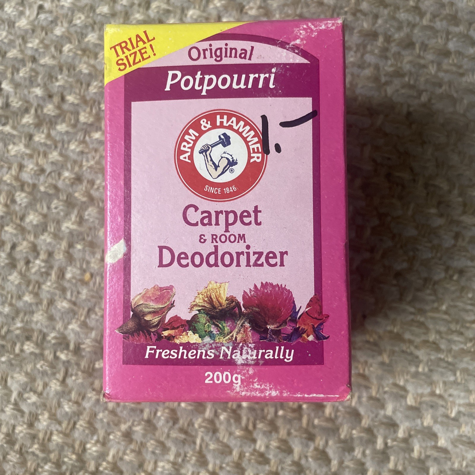 Vintage 1980’sArm & Hammer Potpourri Fresh Carpet Deodorizer NOS Trial 200g