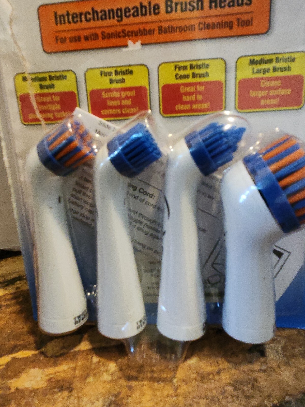 G Sonic Scrubber Bathroom Cleaning 4 Interchangeable Brush Heads Tools Power
