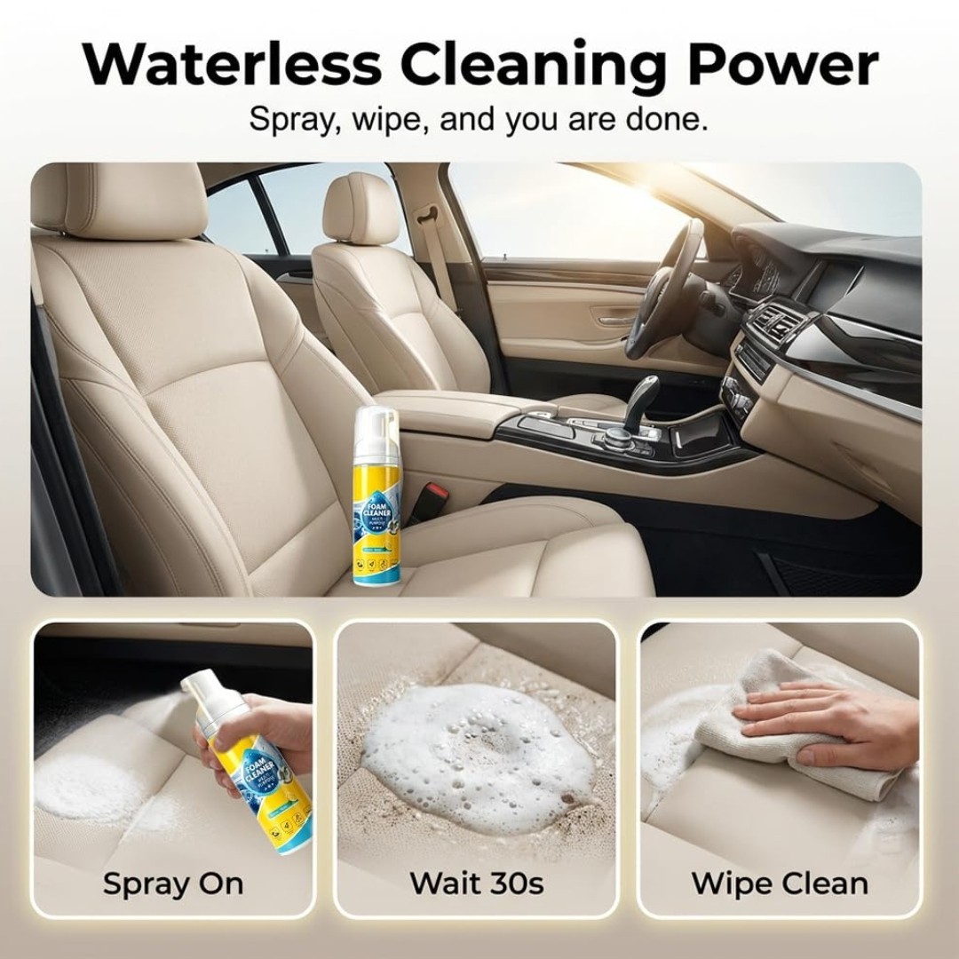 4-in-1 Multi-Enzyme Foam Cleaner, Multipurpose Foam No-Rinse Spray 5oz – Lemon