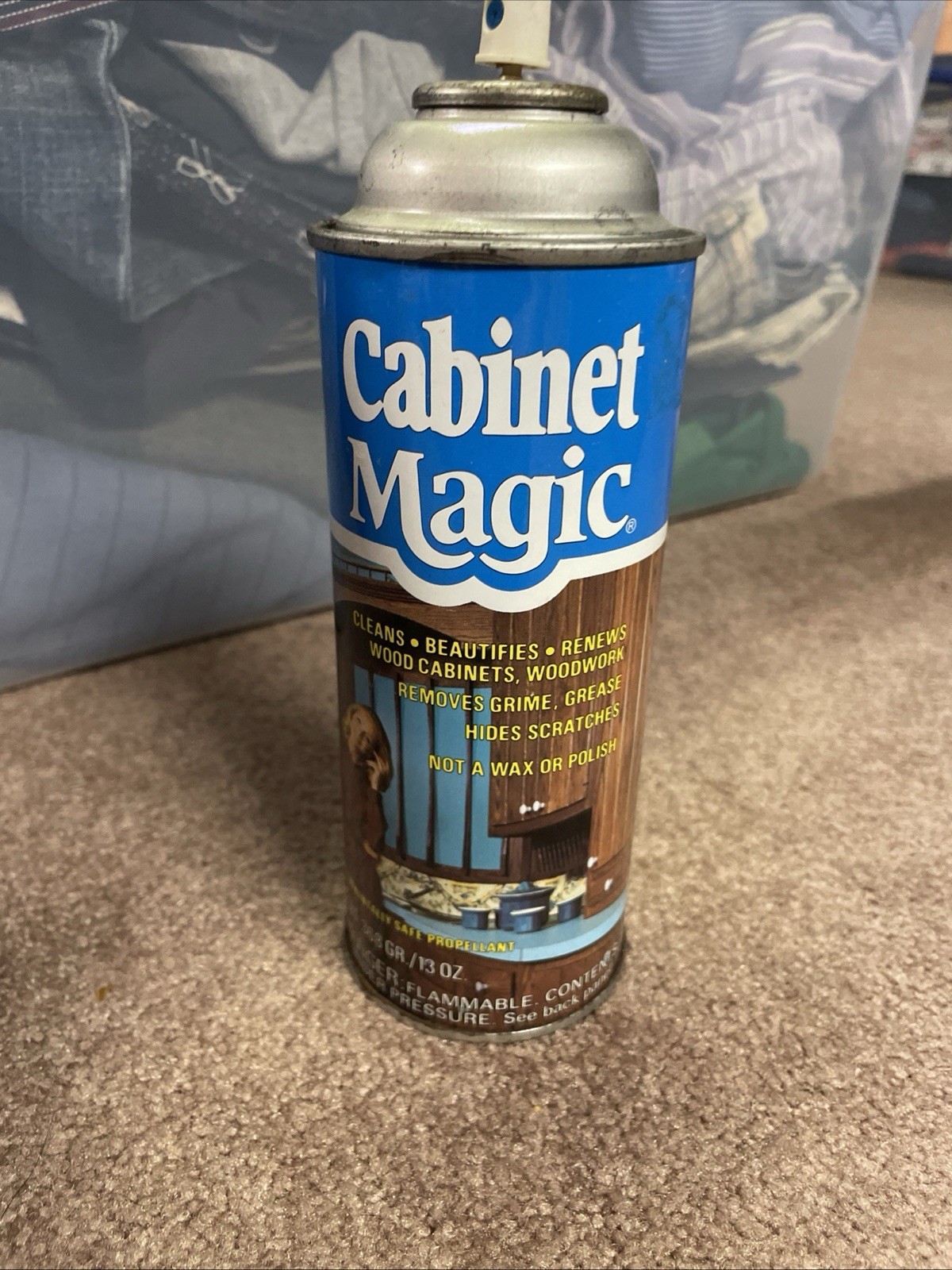 Vintage 1980 Original Cabinet Magic Cleaner 13oz For Wood Aerosol USA 1/2 Full