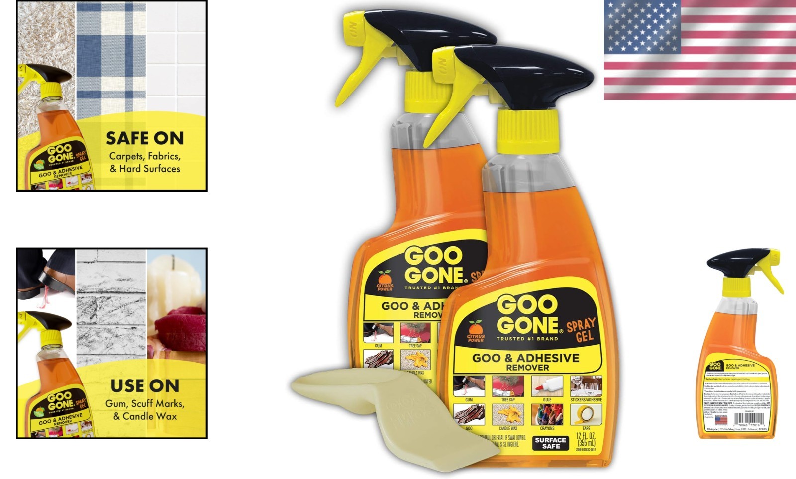Adhesive Remover Gel & Spray 3pc Set with Citrus Scent