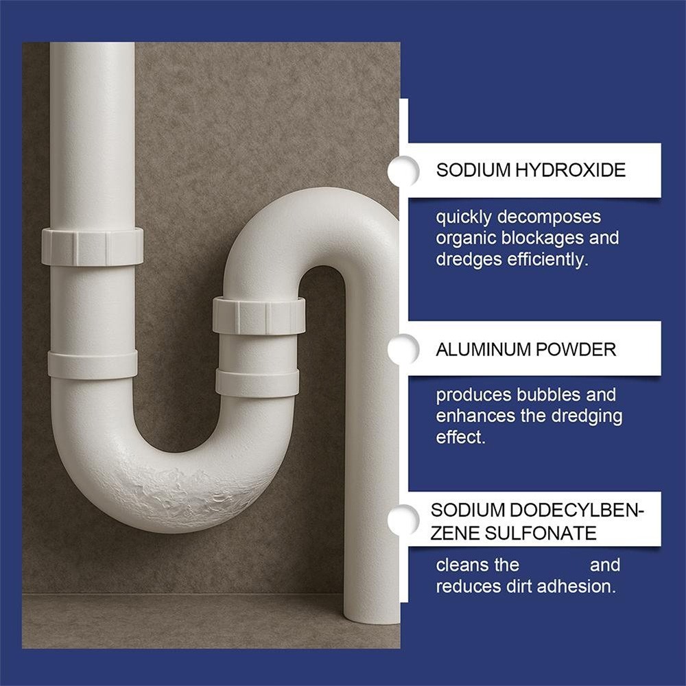 Fast Drain Remover Sink Dredge Pipe Cleaning Powder Clean Sewers Eliminate Odors