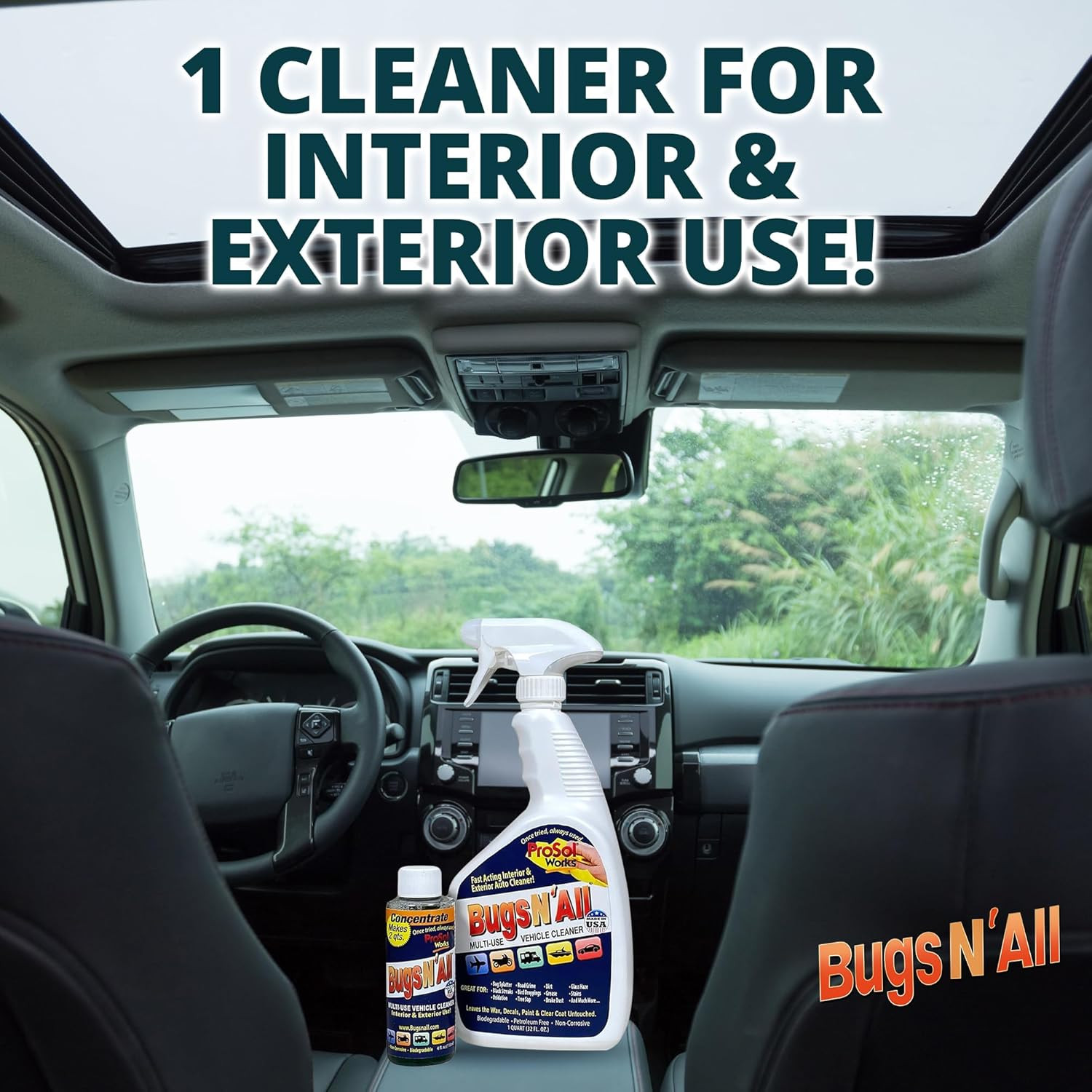 Bugs N’ All Multipurpose Car Cleaner & Degreaser – Bug & Tar Remover Concentrate