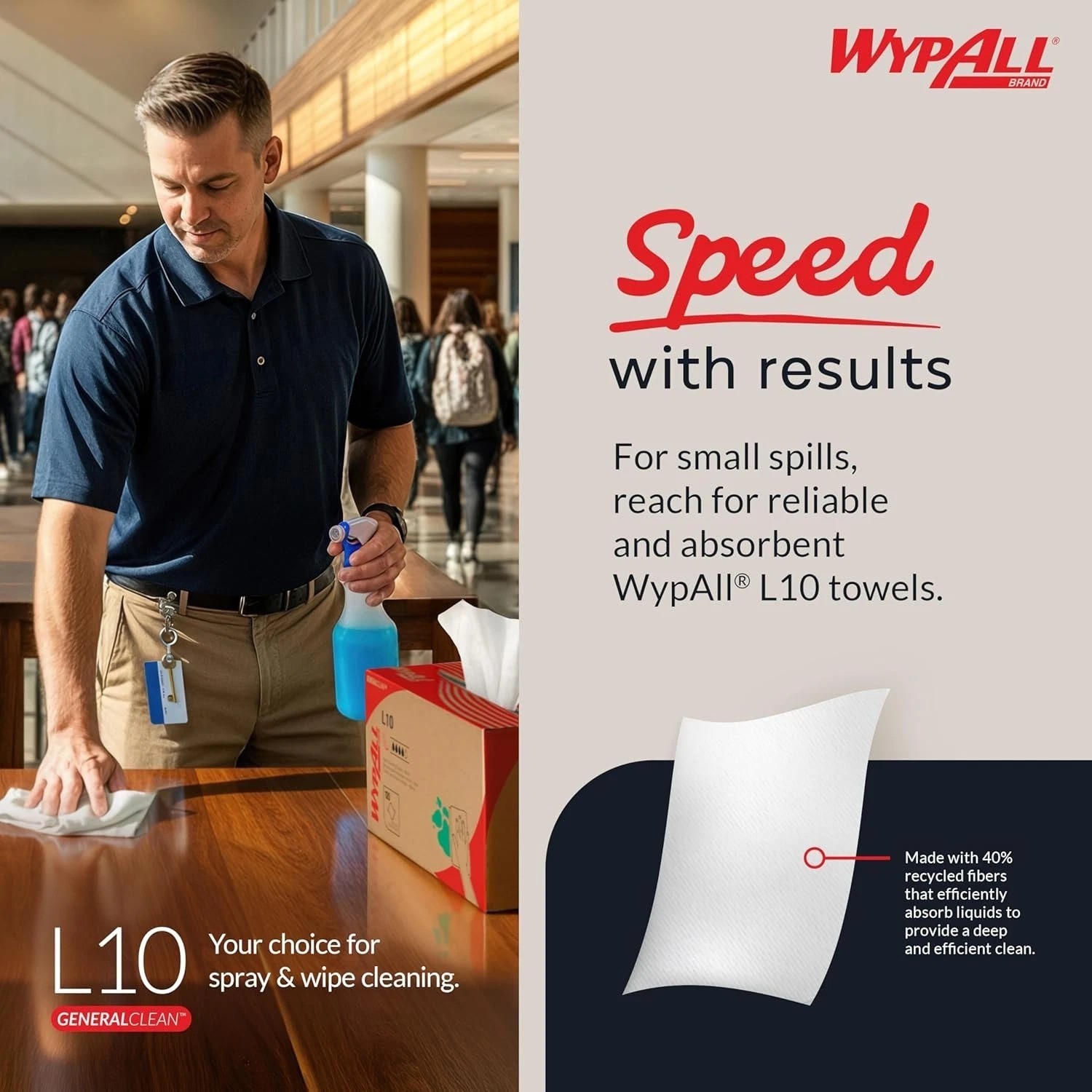 GeneralClean L10 Cloths Light Cleaning Wipes 0, Windshield Towels, Bulk Paper…