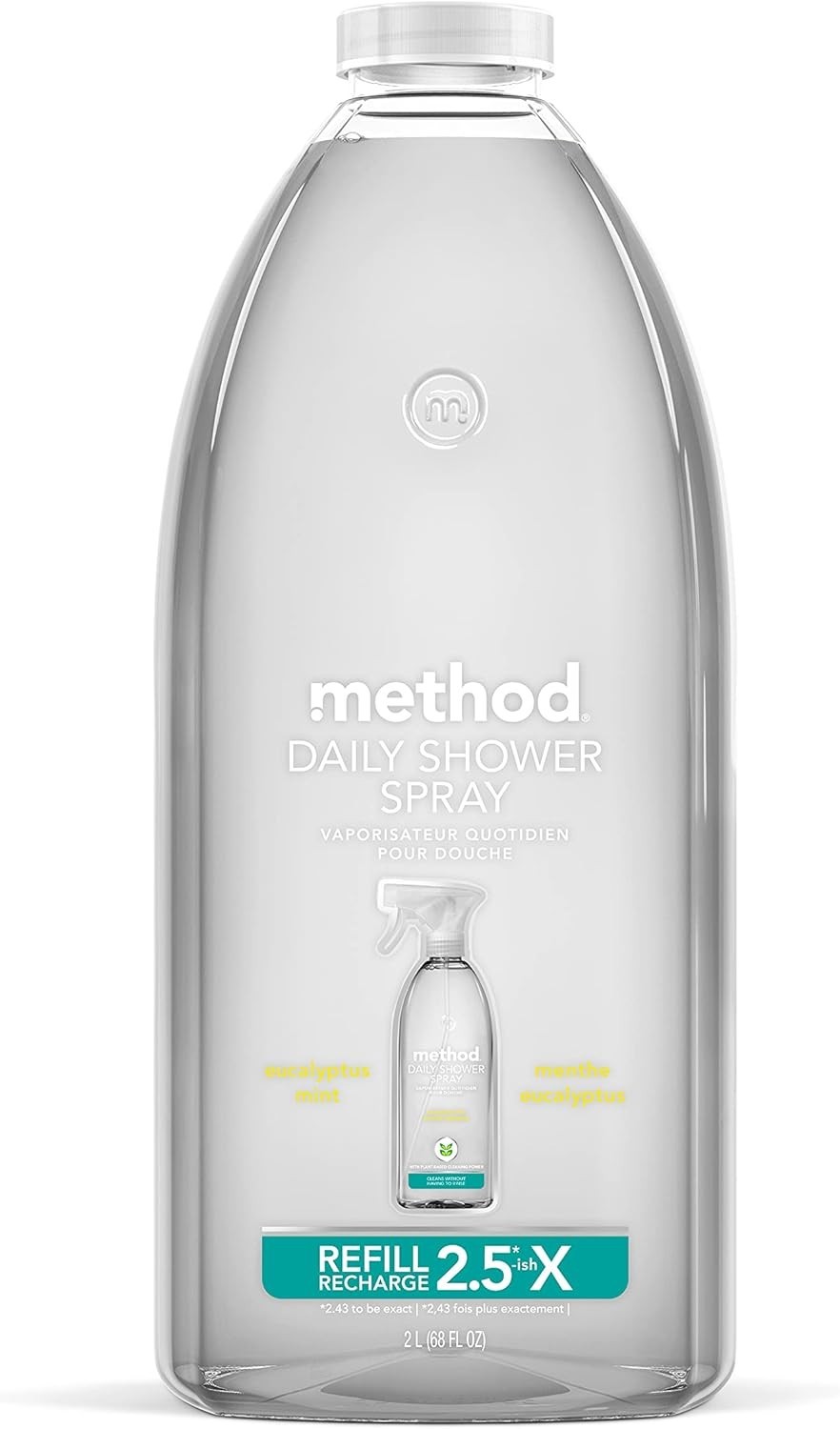 Method Daily Shower Spray Cleaner Refill, Eucalyptus Mint, 68 fl oz….