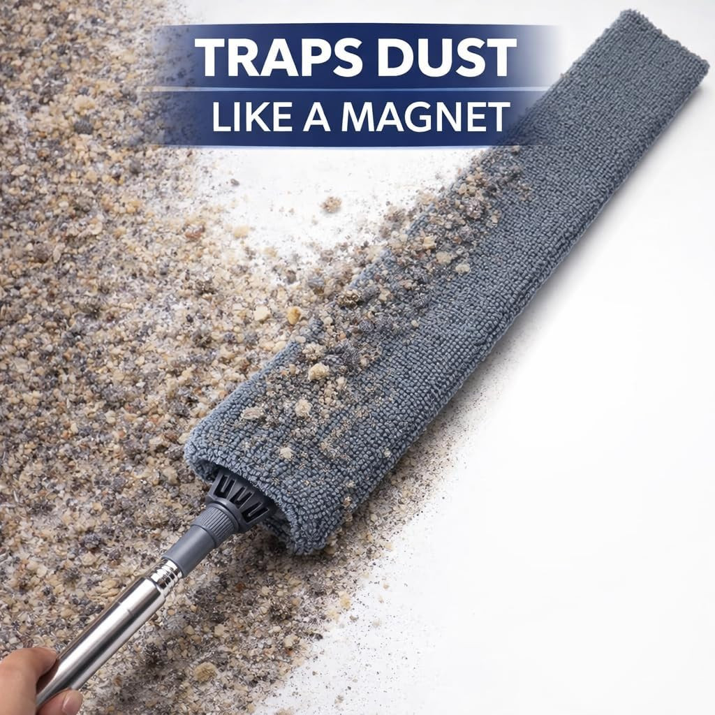 Retractable Gap Dust Cleaner with Extension Pole, Cleaning Tools with 3 Microfib