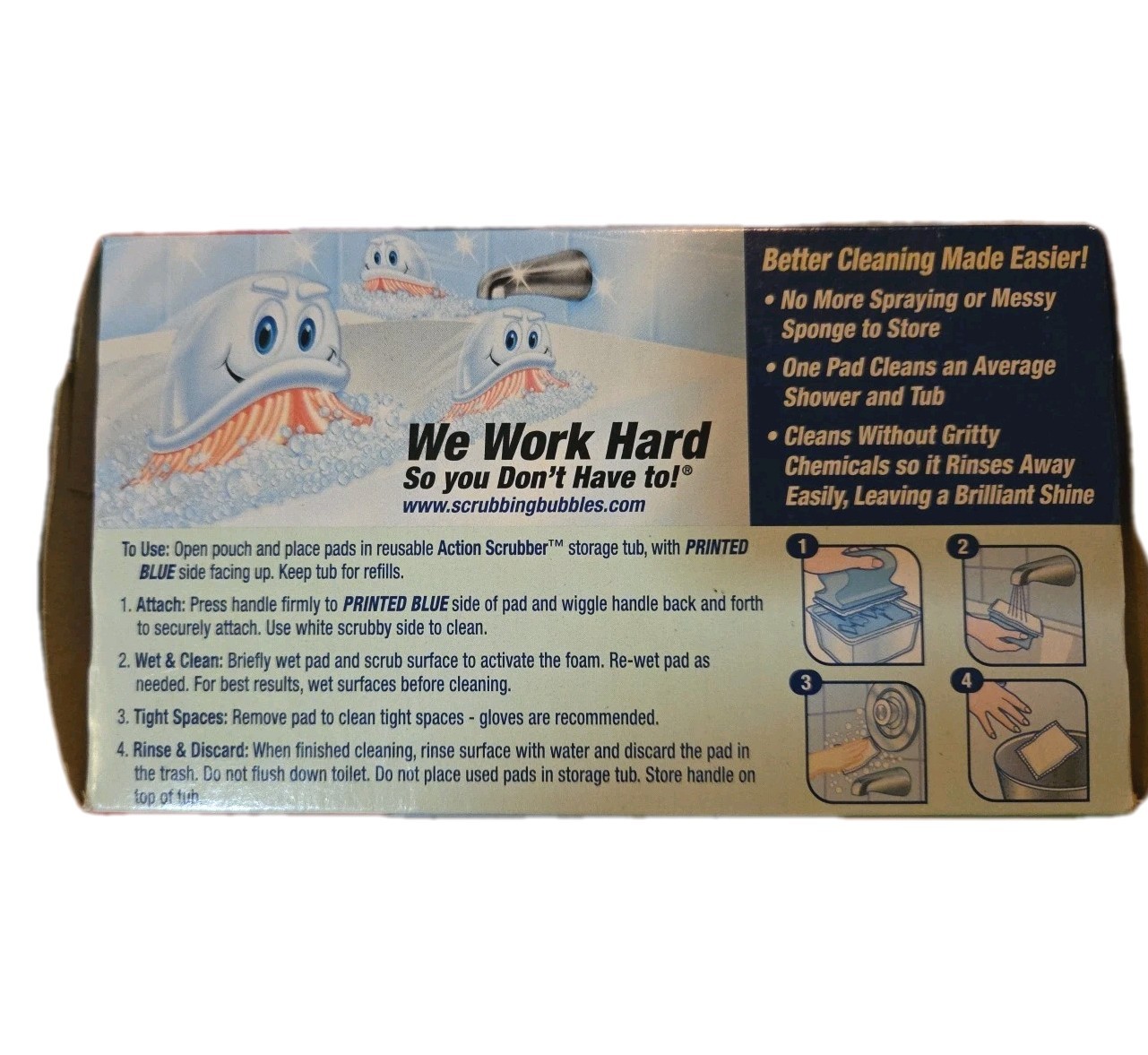 Scrubbing Bubbles Action Scrubber Tub Shower Starter Kit Pads Discontinued New