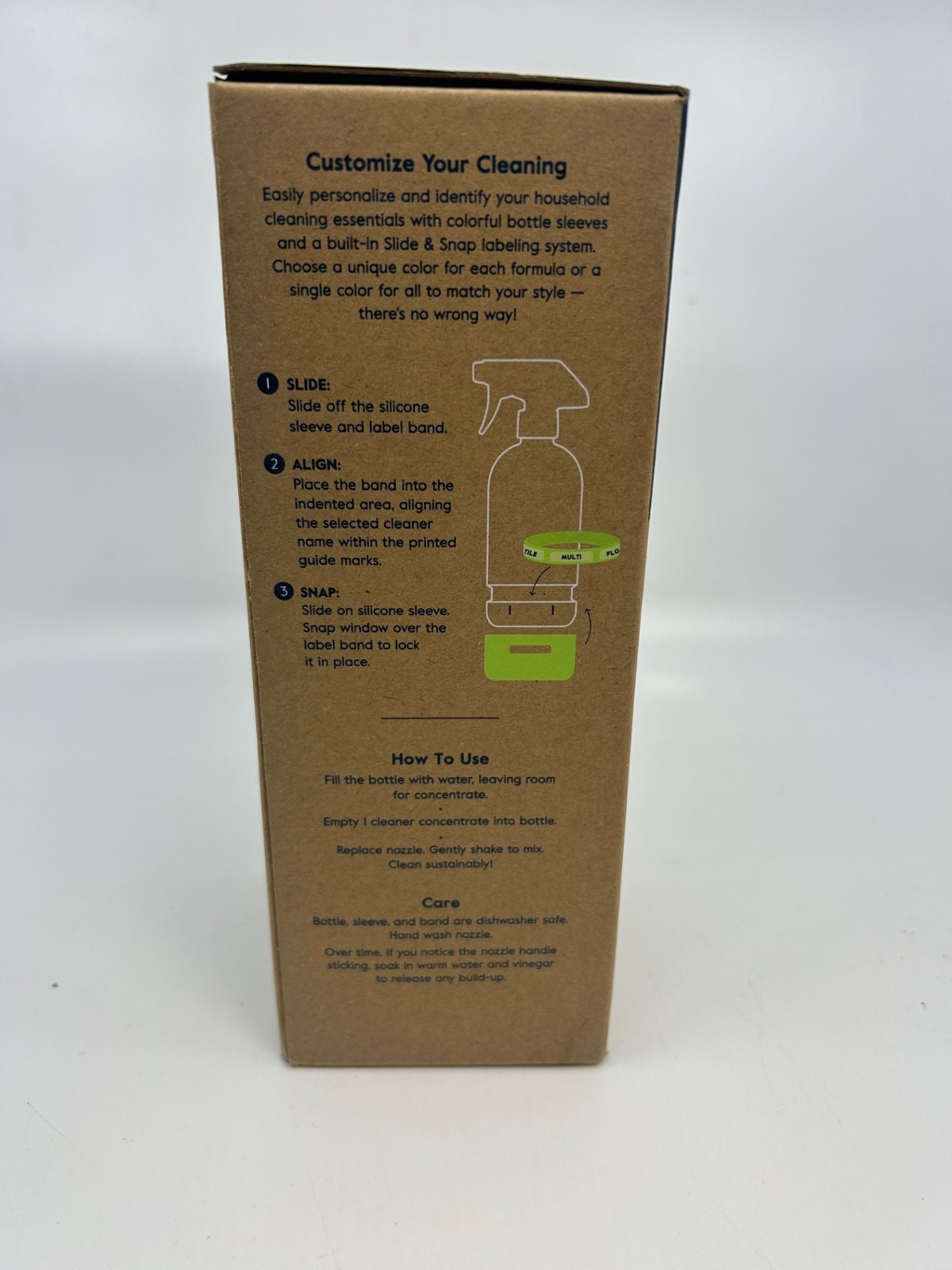 Grove Co. Reusable Cleaning Spray Bottle with Silicone Sleeve in Lime NEW
