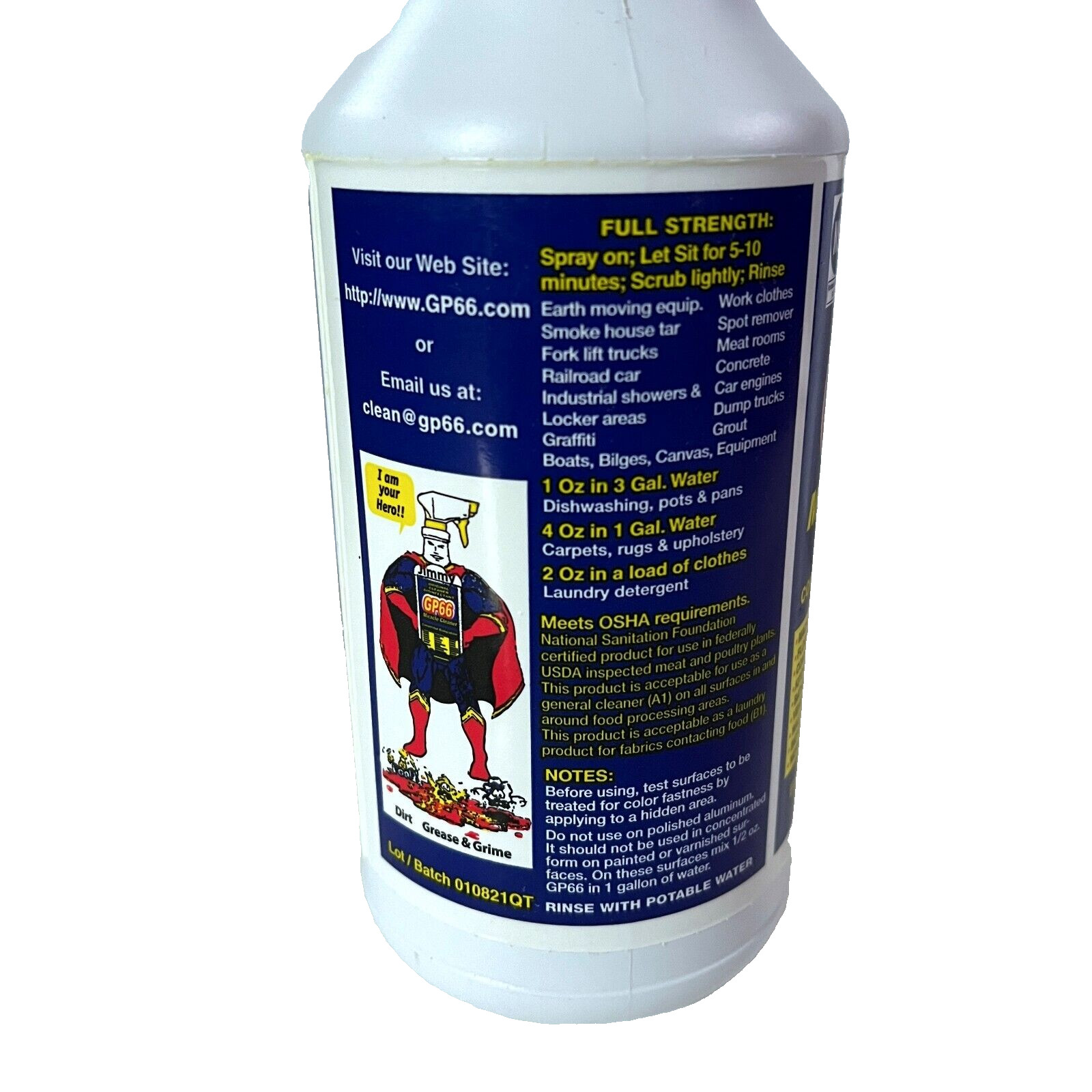 GP66 Miracle Cleaner 32 oz Spray Nozzle Included NEW Sealed 1 oz to 1 Gallon