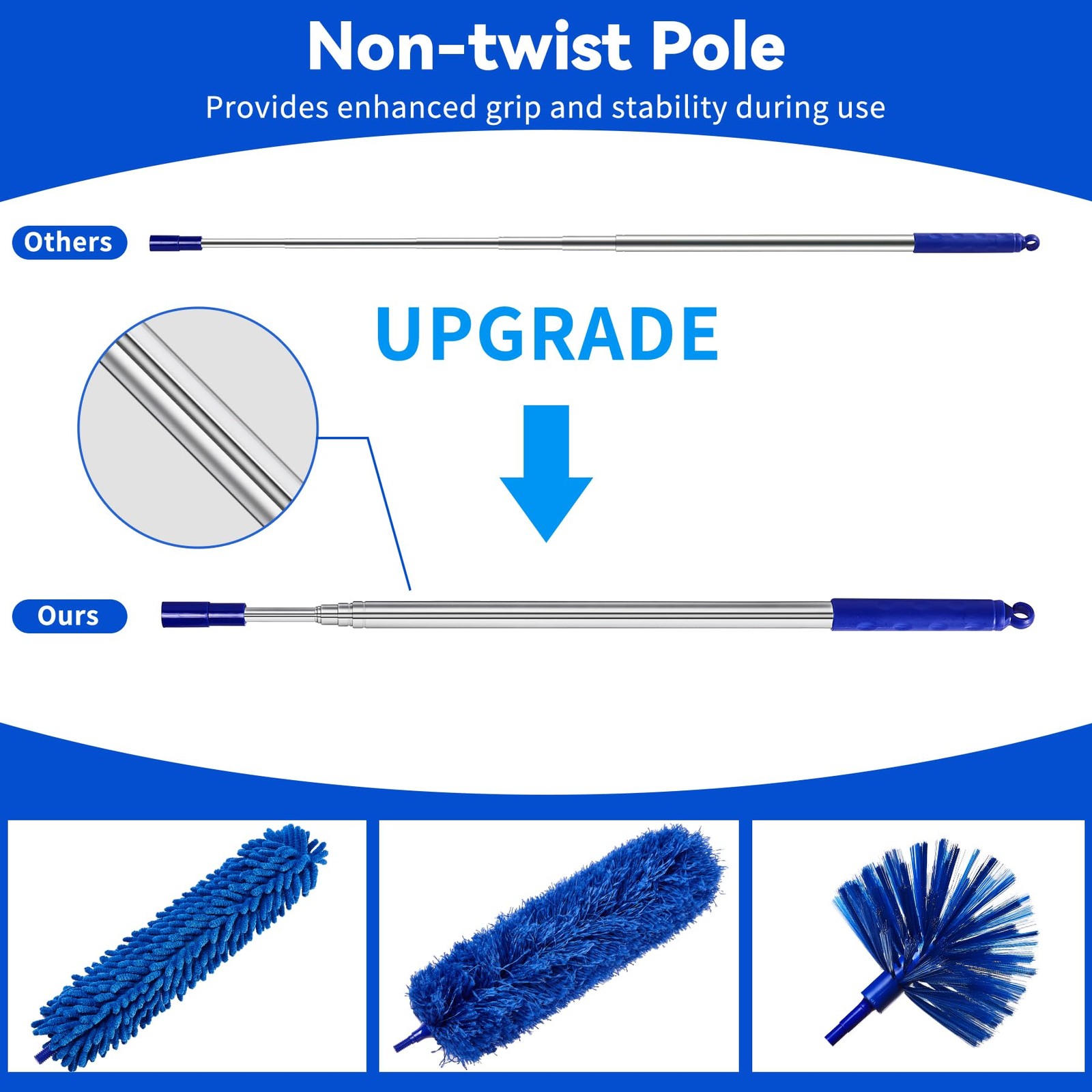 Dusters for Cleaning, Duster with Extension Pole 5 in 1 Kit, Cobweb Duster, L…