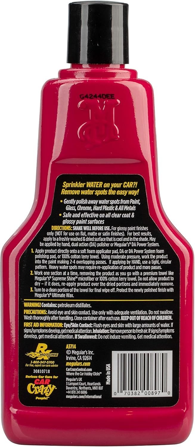 Clear Coat Safe Water Spot Remover Cream, Heavy Duty Formula, 16 oz by Meguiar’s